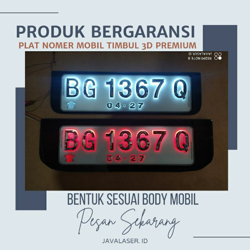 Plat Nomor Mobil Motor Timbul 3D Premium - Tampilan Berkelas