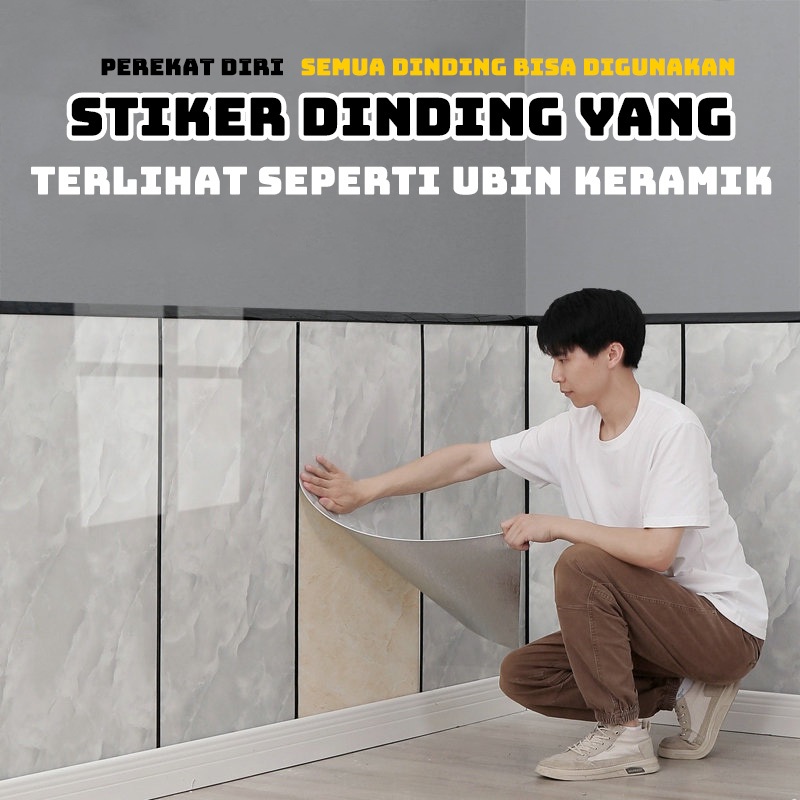 [KaiLe] Wallpaper dinding VINYL Marble 40 x 90 cm / Lantai Vinyl Keramik Marbel Granit / Stiker Lema