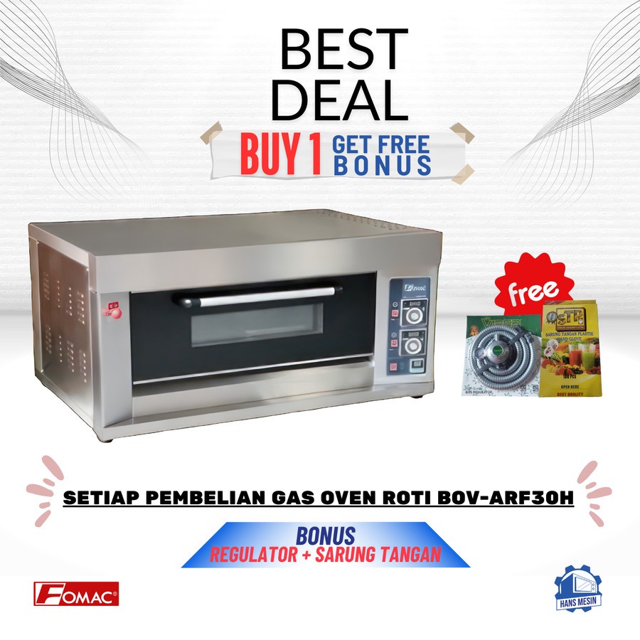 FOMAC Gas Oven BOV-ARF30H / Oven Roti FOMAC 1 Deck 3 Tray