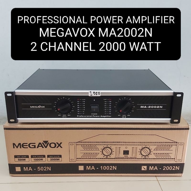 MEGAVOX Power Amplifier MA-2002N 2000 Watt 2 Channel Professional MA2002N