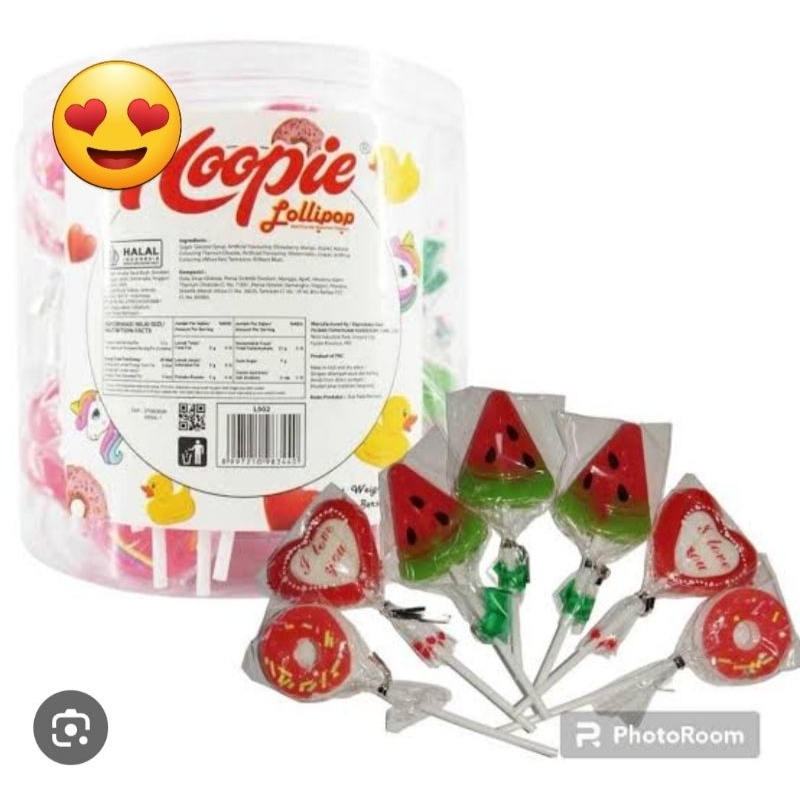 

permen hoopie lollipop 450 gr ( 1 toples isi 30 pcs )