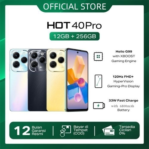 [COD 2024] INFINIX HOT 40 PRO Memori Ekstra Besar 8GB/256GB dan HOT 40 I 8/256GB 100% Ponsel Asli Ba