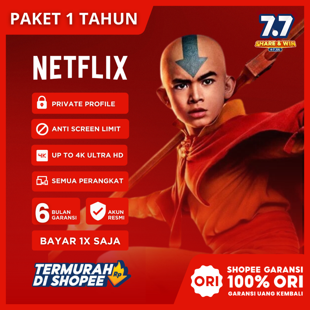 Netflix 1 Tahun 4K Ultra HD ANTI HOLD