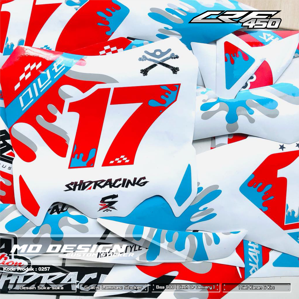 0257 (COD) Sticker Decal CRF 450 FullBody Bebas Request Terbaru - Sticker Premium CRF Terbaru - Stic