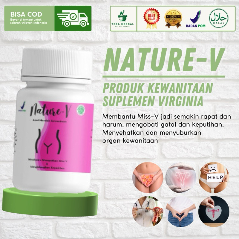 NATURE-V Suplemen Virginia Perapat Miss V BPOM - obat keputihan - jamu perapat miss v paling ampuh