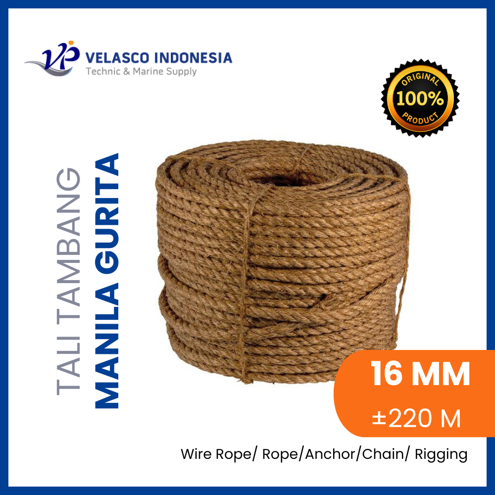 Tali Tambang Manila Gurita / Manila Rope / Tali Tangga Kapal 16 mm