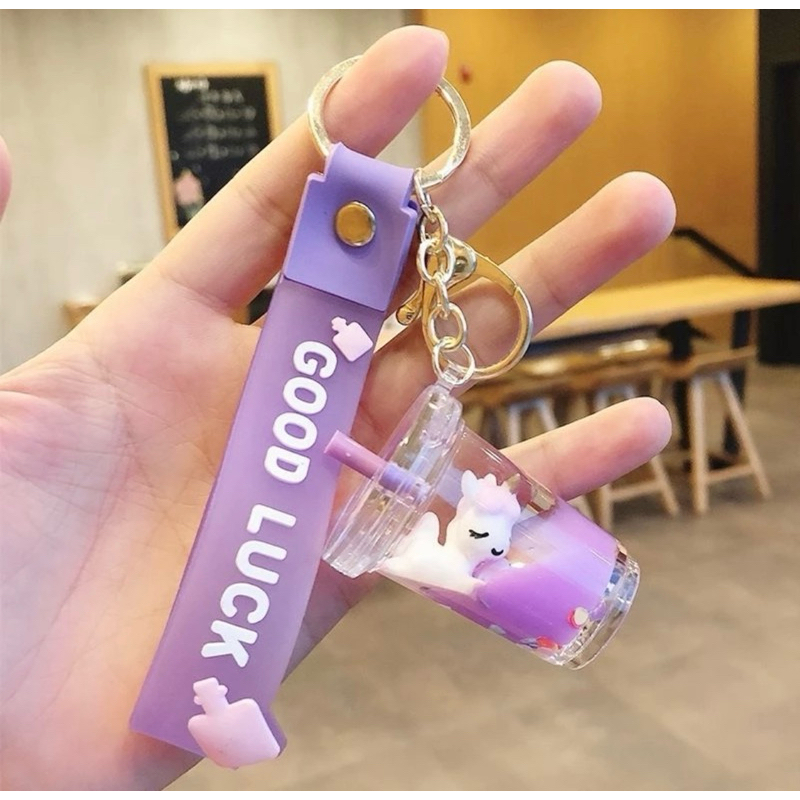 JS Gantungan Kunci Bubble Tea Cup Unik/Keychain Motif Lucu