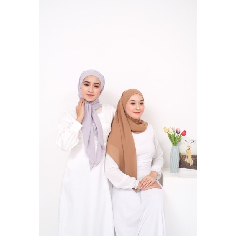 SEGITIGA MALAY/ HIJAB INSTAN / 2 LAYER CERUTY BABYDOLL PREMIUM