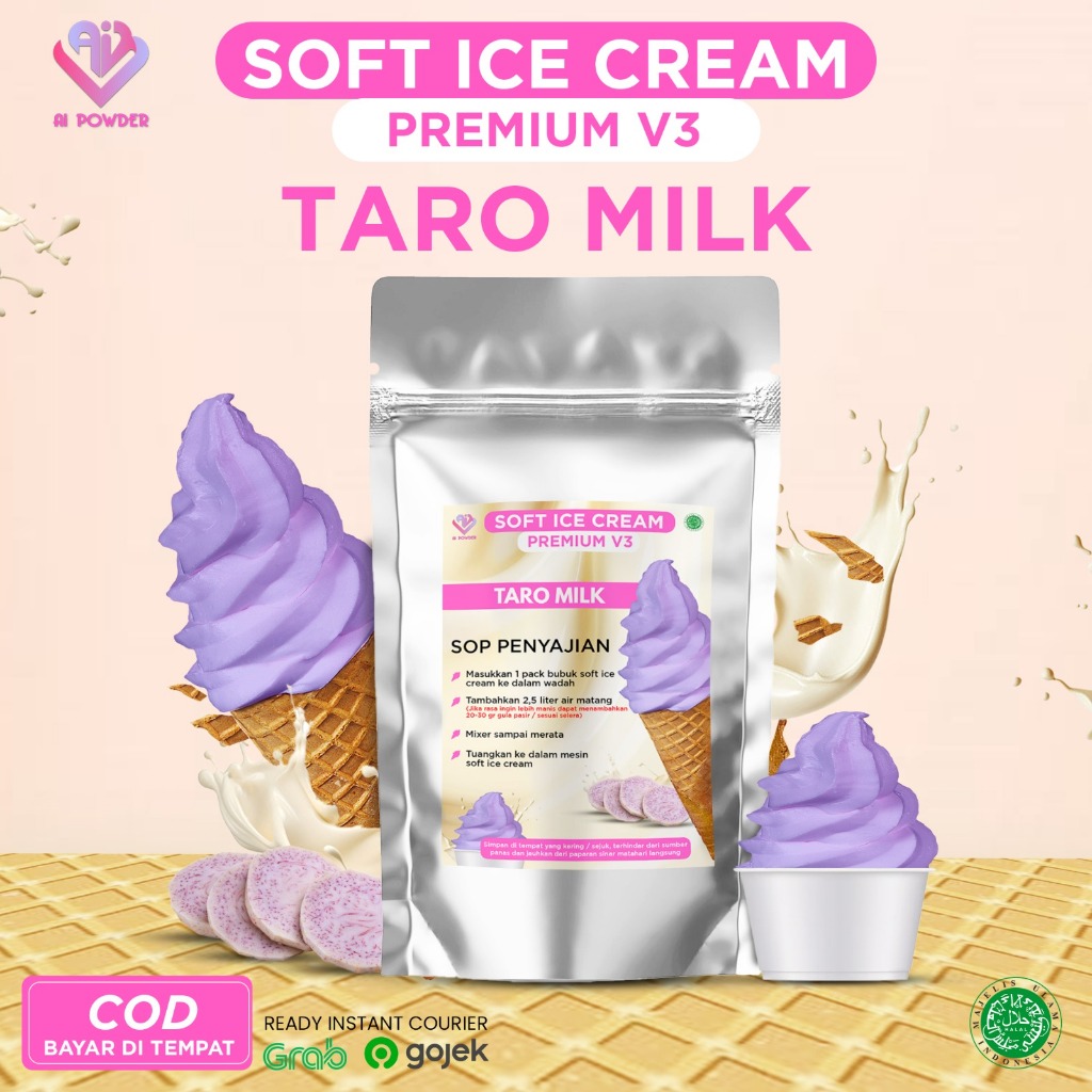

Taro Milk V3 Bubuk Soft Ice Cream Premium 1Kg