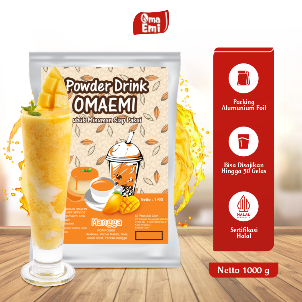 

BUBUK MINUMAN PREMIUM RASA MANGGA 1 KG | BPOM & HALAL