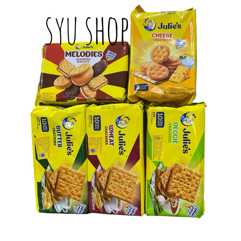 

Julies wheat butter veggie vegetables cheese melodies assorted biscuit crackers 200gr 210gr 230gr 250gr