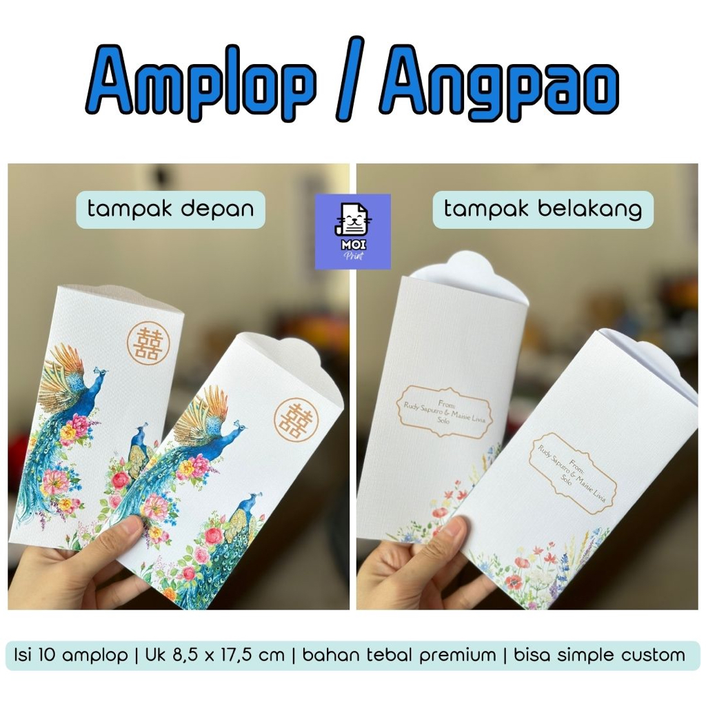 

ISI 10 PCS | AMPLOP CUSTOM / ANGPAO CUSTOM | BISA SIMPLE CUSTOM NAMA DAN DESIGN