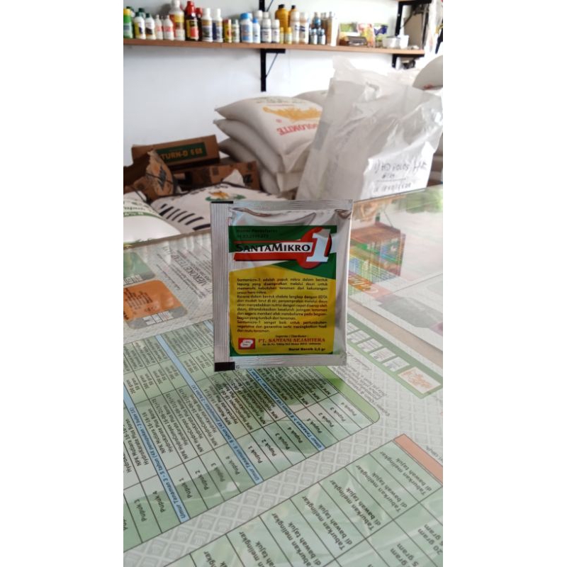 Pupuk Hara Santa Mikro 1 unsur hara mikro yang dibutuhkan oleh tanaman di awal pertumbuhan kemasan 2