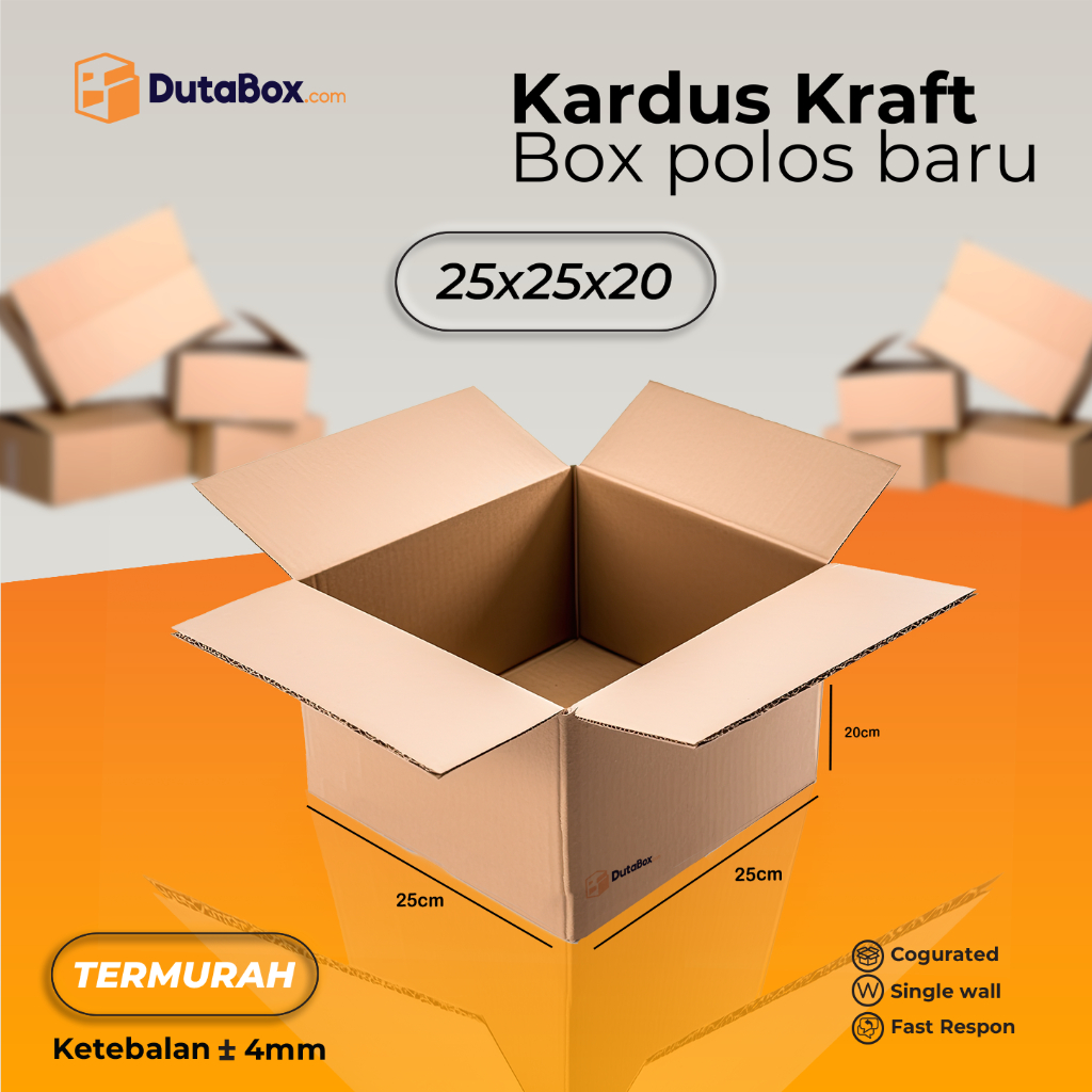 

Kardus Box Baru 25x25x20 ( Single Wall ) Kardus packing