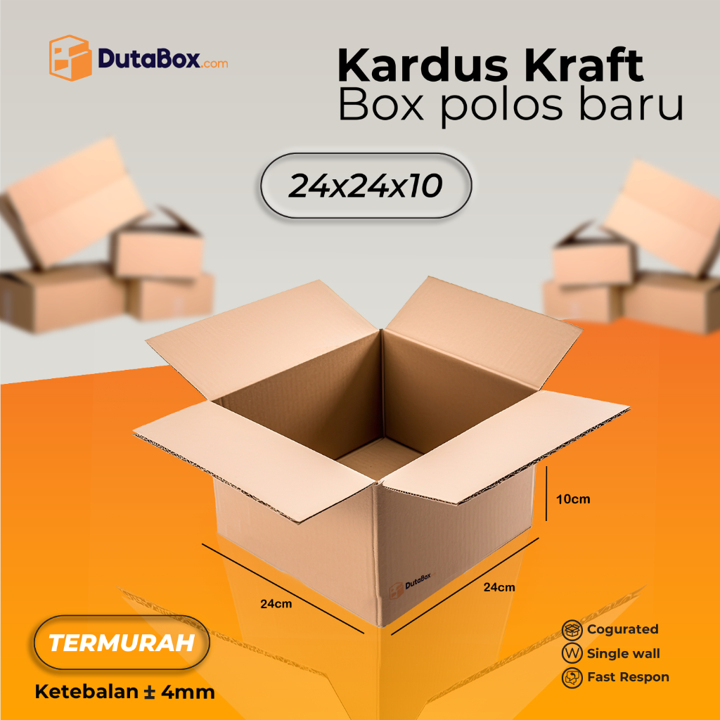 

Kardus Box Baru 24x24x10 ( Single Wall ) Kardus packing