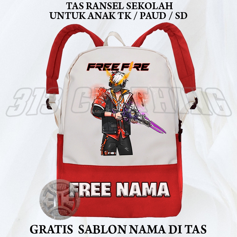 Tas Anak FF Versi Char SG Evo 2 JT Free FIre / Ransel Tas Sekolah Anak FF Free Fire SG 2 JT Gratis N