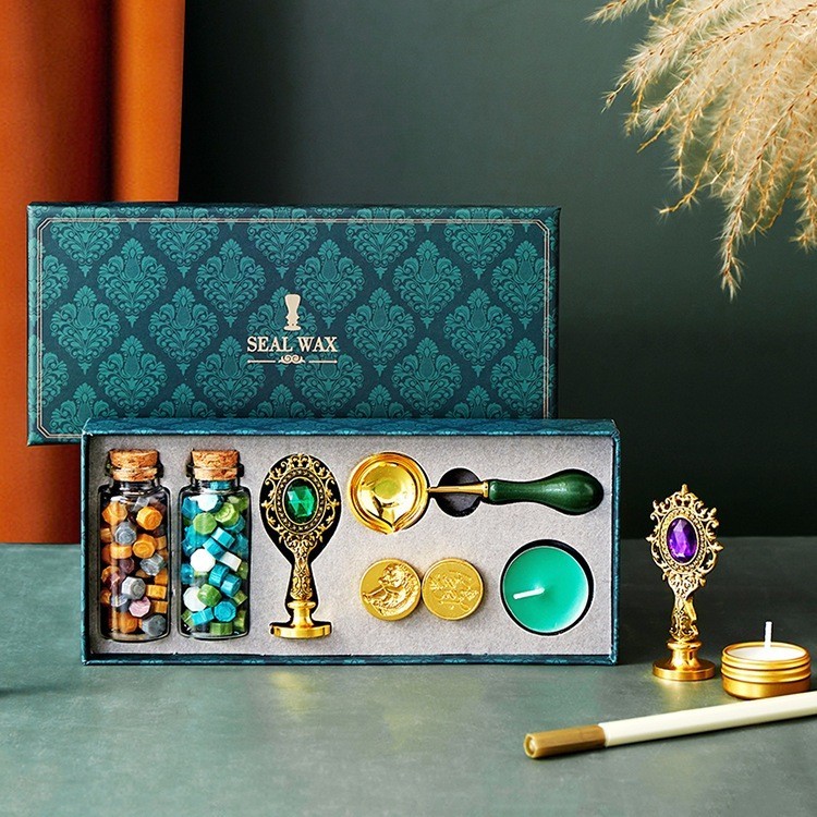 

LETTER WAX SEAL SET AESTHETIC CALLIGRAPHY 9IN1 -STEMPEL SEGEL LILIN CAP STEMPEL UNDANGAN PERNIKAHAN SEAL WAX