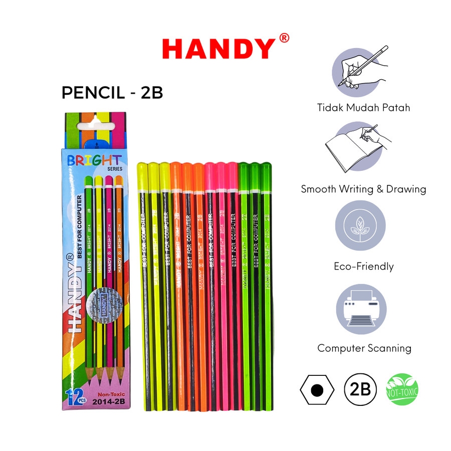 

PENSIL 2B HANDY 2B Pensil Menggambar Pensil Tulis Pensil Sekolah Komputer ( 12 Pcs )