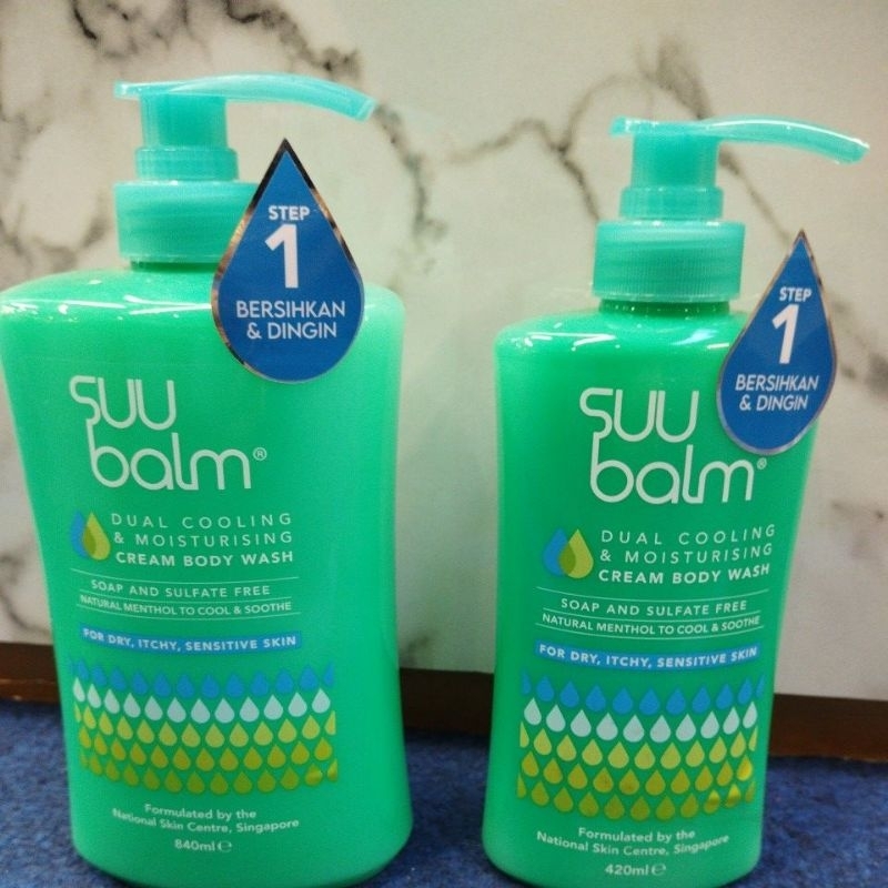 SUU BALM ADULT CREAM BODY WASH 840ML AND 420ML FOR DUAL COOLING & MOISTURIZER DRY ,ITCHY, SENSITIVE 