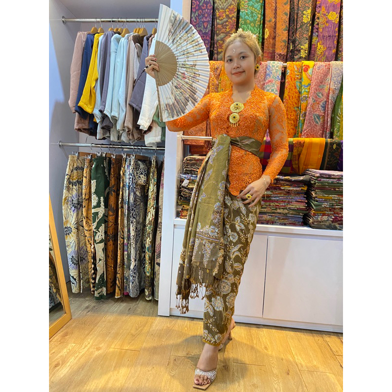 kamen batik tulis sutra baron set selendang besar sutra atbm grade A javatex