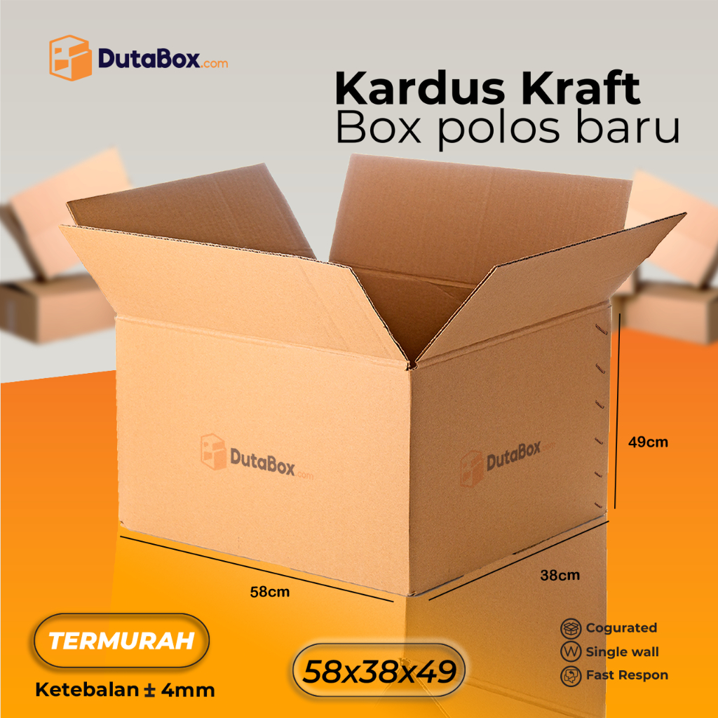 

Kardus Box Baru 58X38X49 ( Single Wall ) Kardus packing