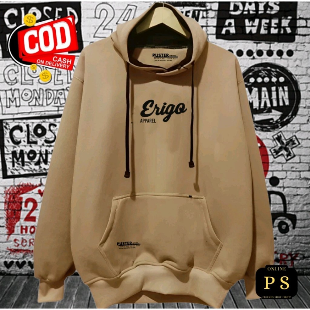 Hoodie jaket pria wanita terbaru terlaris sweater jumper erigo apparel aesthetic premium ori bahan f