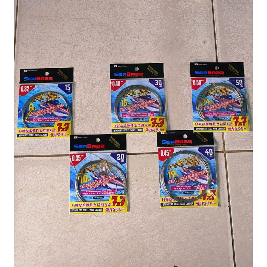 NEKLIN WIRE LEADER STAINLESS 7X7 SEABAZZ KUAT DAN LENTUR AWET SERTA TANGGUH - KEKUATAN 15LBS