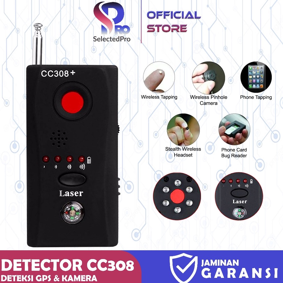 KODE C69R Hidden Spy Camera Detector RF CC38 Pendeteksi Detektor Pencari Sinyal Anti Pelacakan Keber