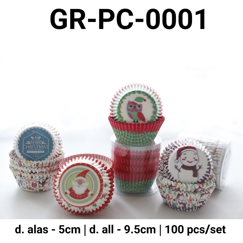 

PANAS GRPC1 Kertas cupcake muffin cup natal snowman owl sinterklas yamama baking