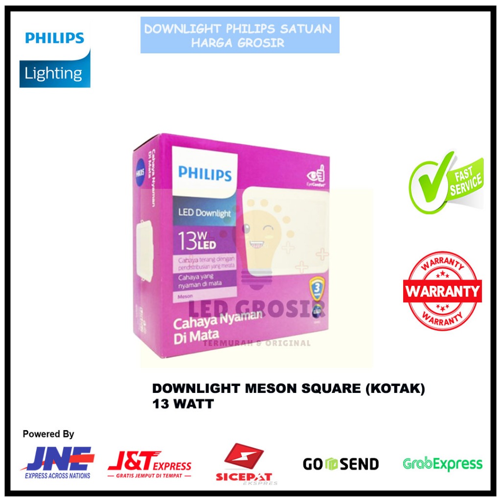 PHILIPS  Meson Square 59465 13W 5" D125 Gen 3 - LED Downlight Kotak