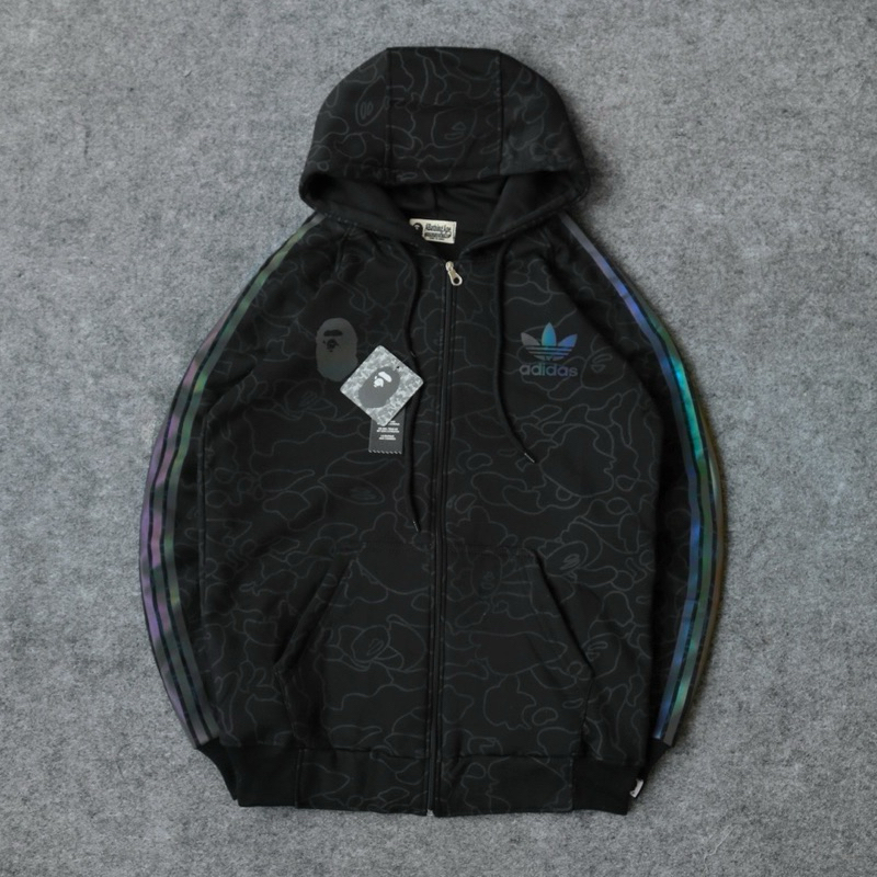 Hoodie Techno Bape Hoodie Varsity Bomber Crewneck Celana Pendek Premium Mirror Hologram Sweater Hood