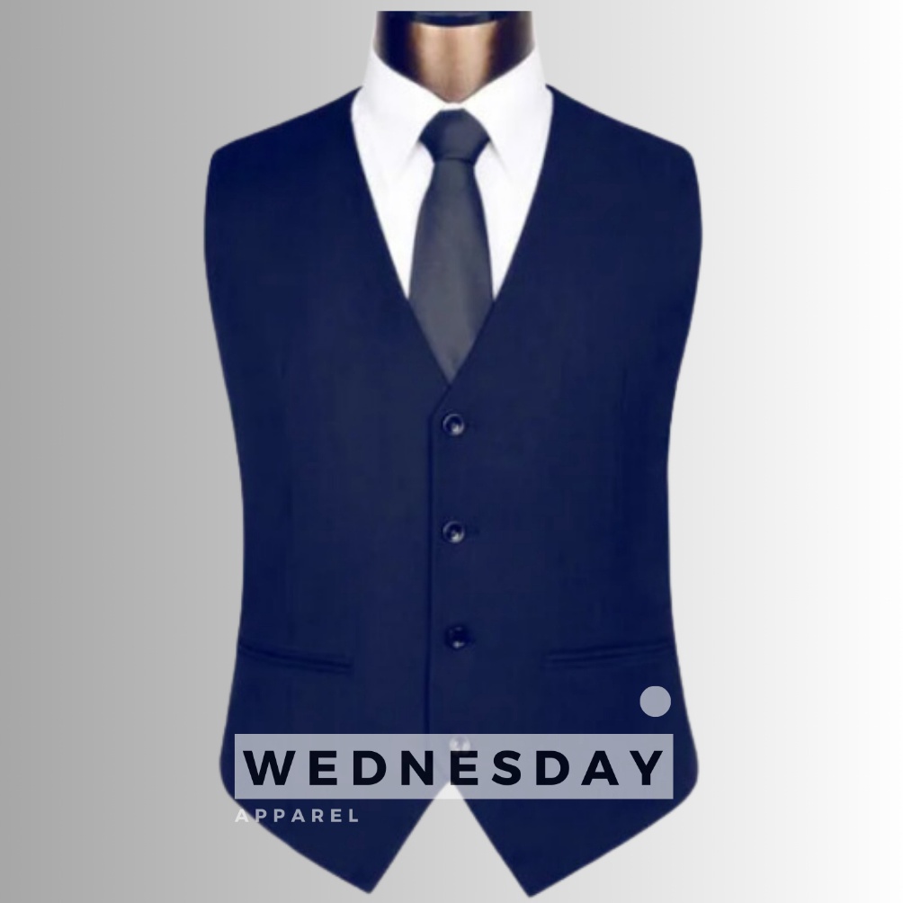 KODE L14X WEDNESDAY  Rompi Casual Vest Formal Dalaman Jas Slimfit Dewasa