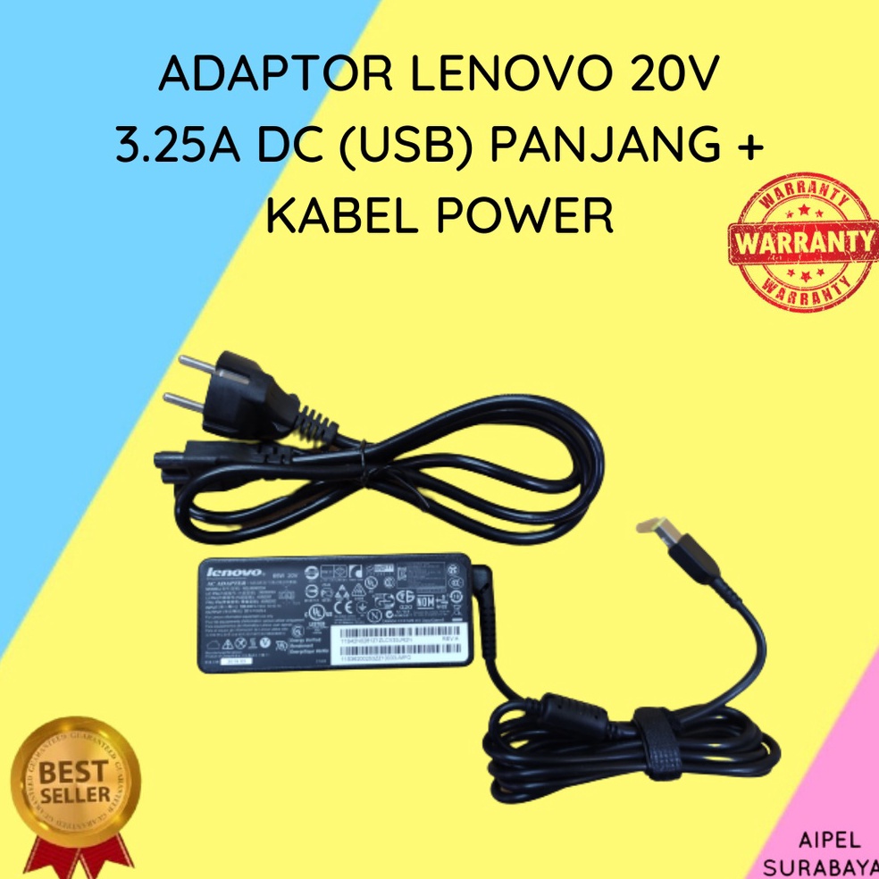 KODE N33O LENOVO2325UPKP  ADAPTOR LENOVO 2V 325A DC USB PANJANG  KABEL POWER