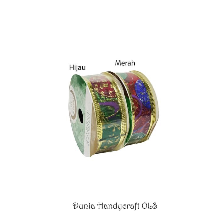 

MURAH MERIAH Pita Natal Bless 1 inch Lis Emas Berkawat Glitter Elegan Dekor