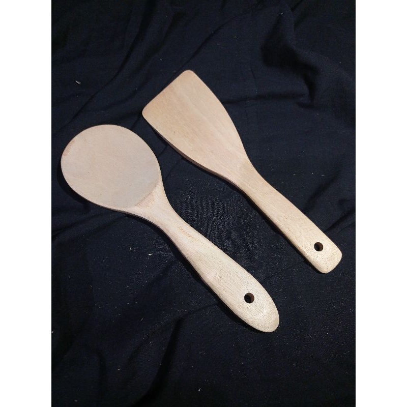 satu set centong bulat kayu+ centong jepang