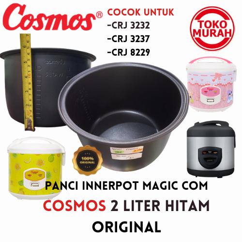 Panci Teflon Inner Pot Magic Com COSMOS 2 Liter ORIGINAL Hitam