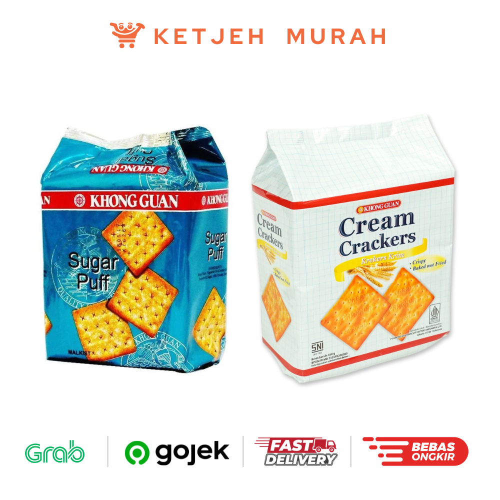 

Khong Guan Biskuit Sugar Puff Biru 275 Gram / Cream Crackers Putih 300 Gram