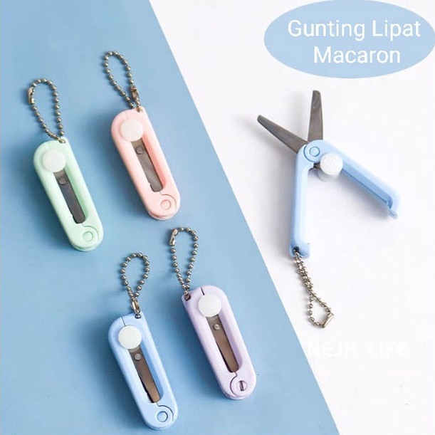 

SPONTAN Gunting Lipat Macaron Gantungan kunci gunting mini travel size