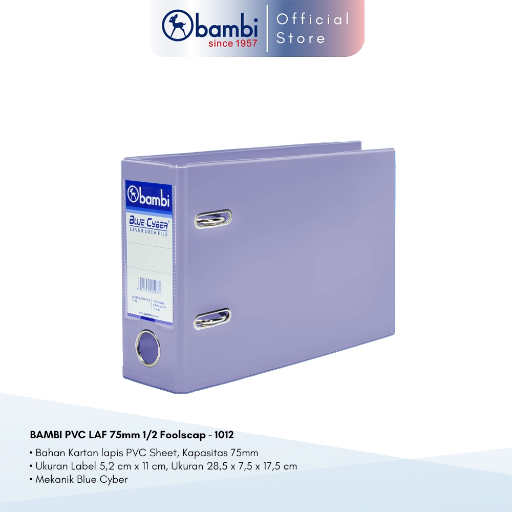 

Bambi Lever Arch File Ordner Voucher Pastel Purple JUMBO SIZE 75 mm Original