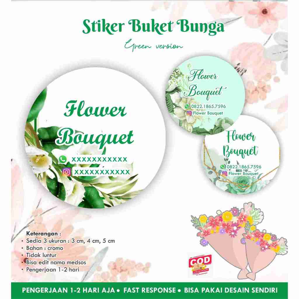 

Stiker Bunga bulat GREEN version / Flower / Buket / Bouquet bulat cromo