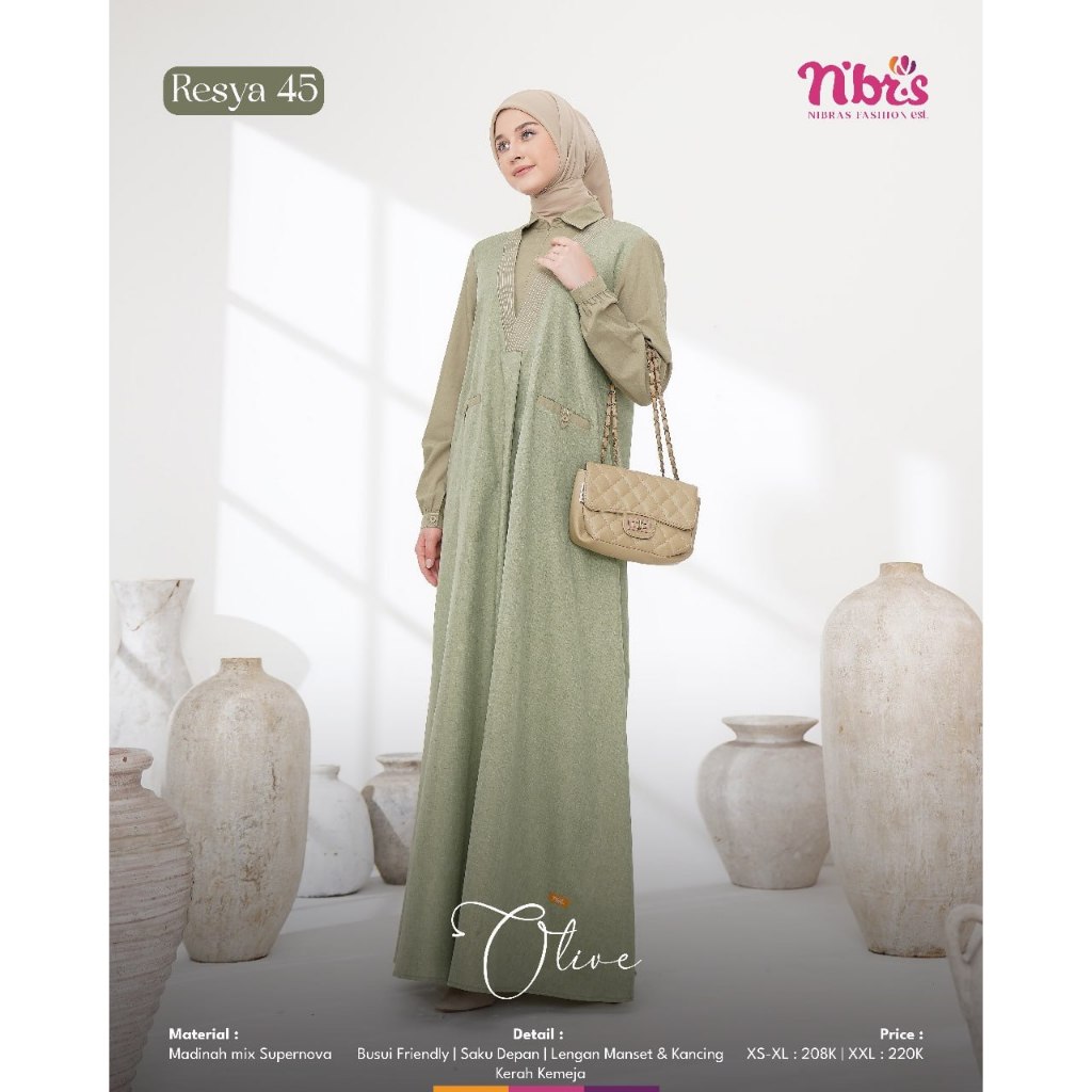 GAMIS NIBRAS TERBARU RESYA 45 GAMIS POLOS GAMIS SIMPLE TERMURAH BISA COD