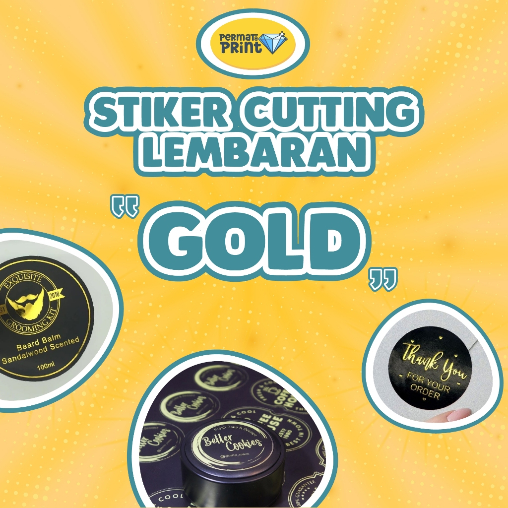 

Stiker Gold [FREE DESIGN & CUTTING] Cetak Stiker Gold / Stiker Gold Kemasan A3+ / Label Stiker Gold / Custom Label Kemasan Gold