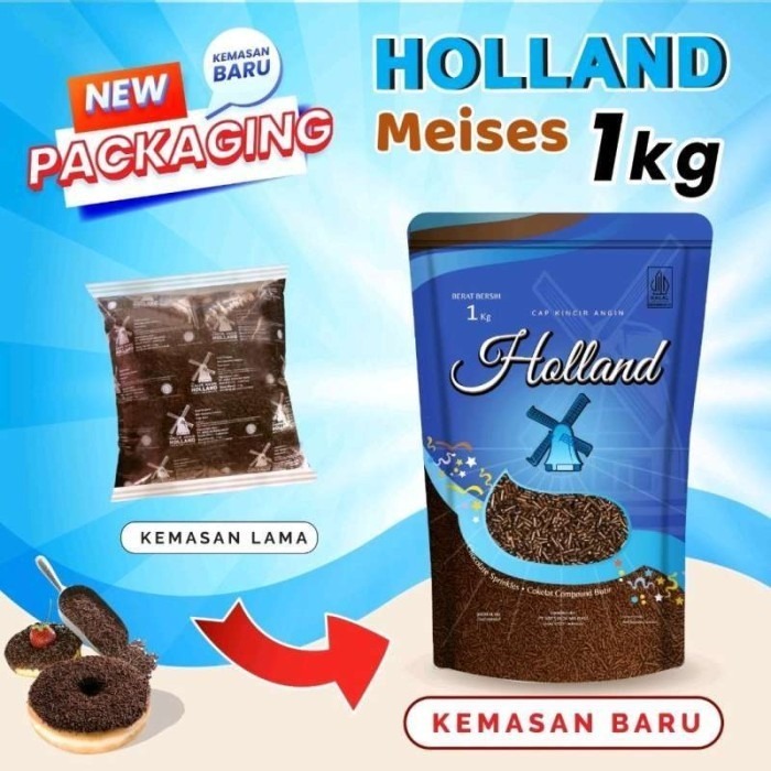 

HOLLAND MESIS DARK COKLAT 1KG, TABURAN KUE/ROTI/ICE ENAK DAN HALAL