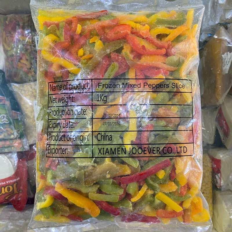 

Frozen Mixed Peppers Slices 1kg Paprika Mix