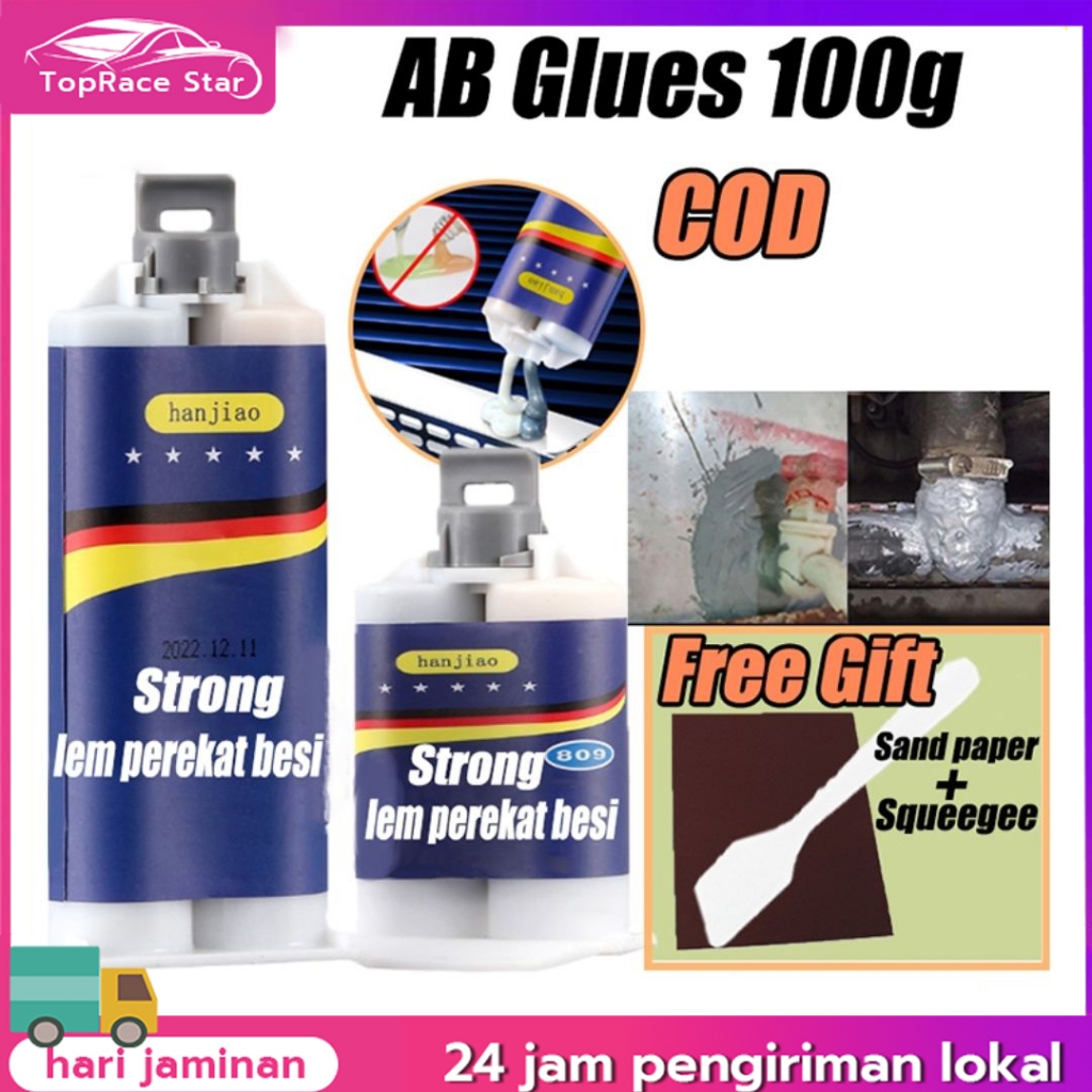 Lem Pipa Radiator AB Besi Super Kuat Tahan Panas Lem Perekat Super 100g Untuk Reparasi Mobil / Rumah