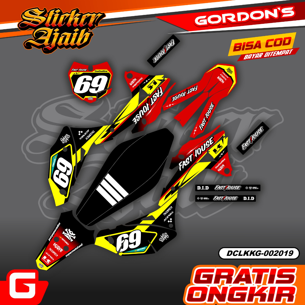 DECAL GORDON / KLX GORDON PREMIUM FULL BODY CUSTOM DESAIN SUPERMOTO TRAIL TERLARIS