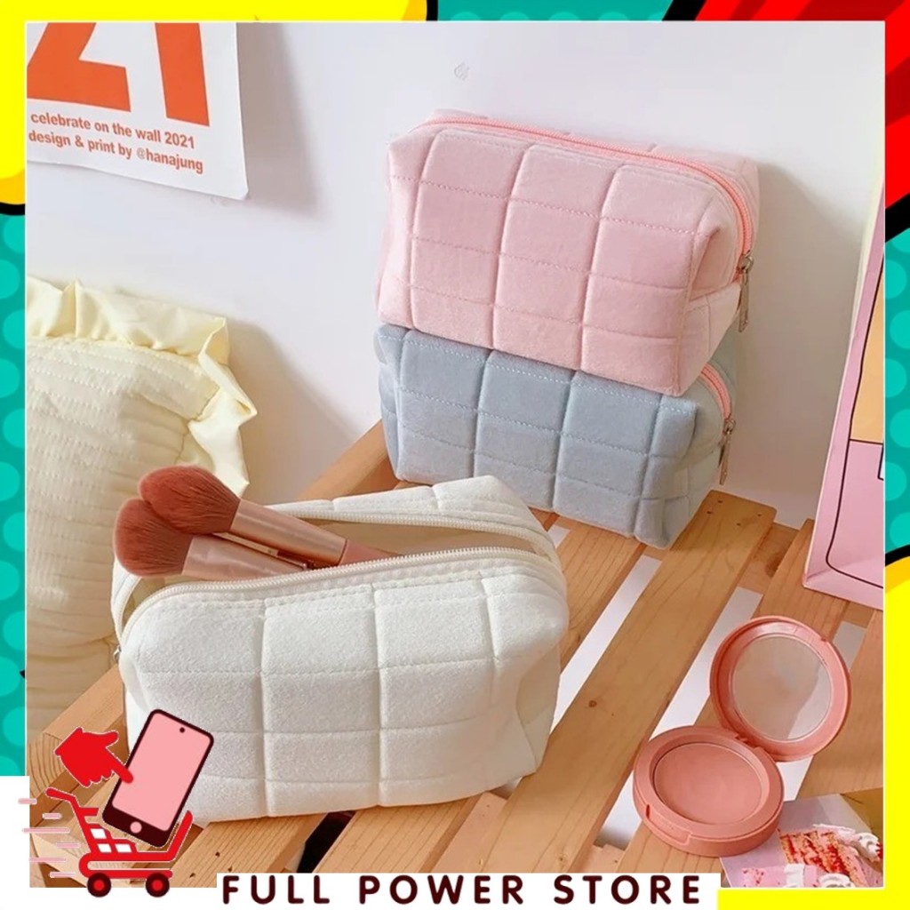 

FPS Pouch Kosmetik Lucu Warna Macaroon Kotak Pensil Sleting Velvet Aesthetic Pastel Tempat Pensil Bulu Bentuk Bantal Kotak Cute Pillow Make Up Pouch Organizer Travel Kapasitas Besar