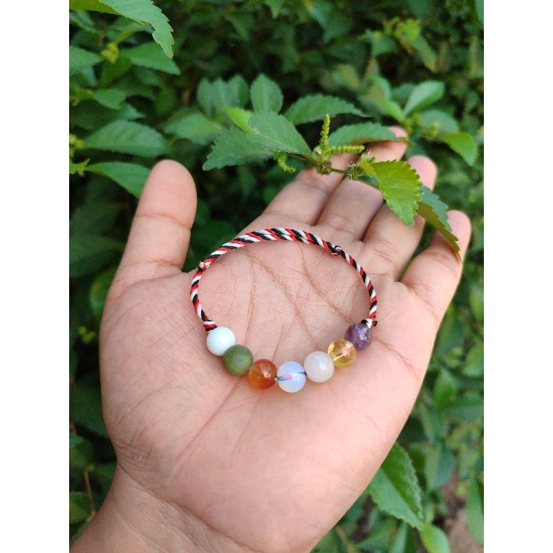 Gelang Tridatu Cakra 7 Batu Kristal (gelang energi cakra untuk keseimbangan emosi dan kesehatan bati