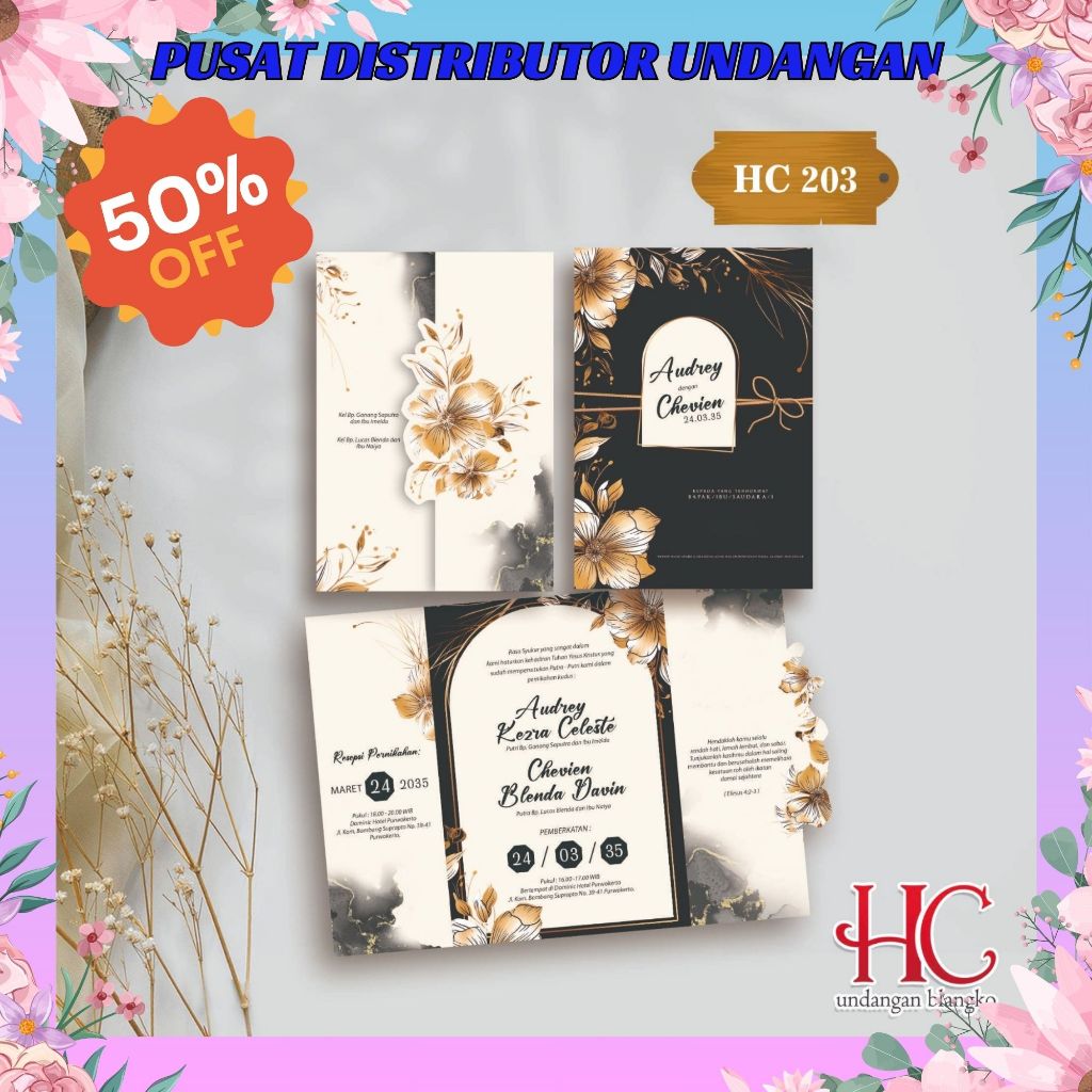 Blangko Undangan HC 203 | Blangko Undangan Murah | Blangko Undangan | Blangko Kosong | Harga Pabrik