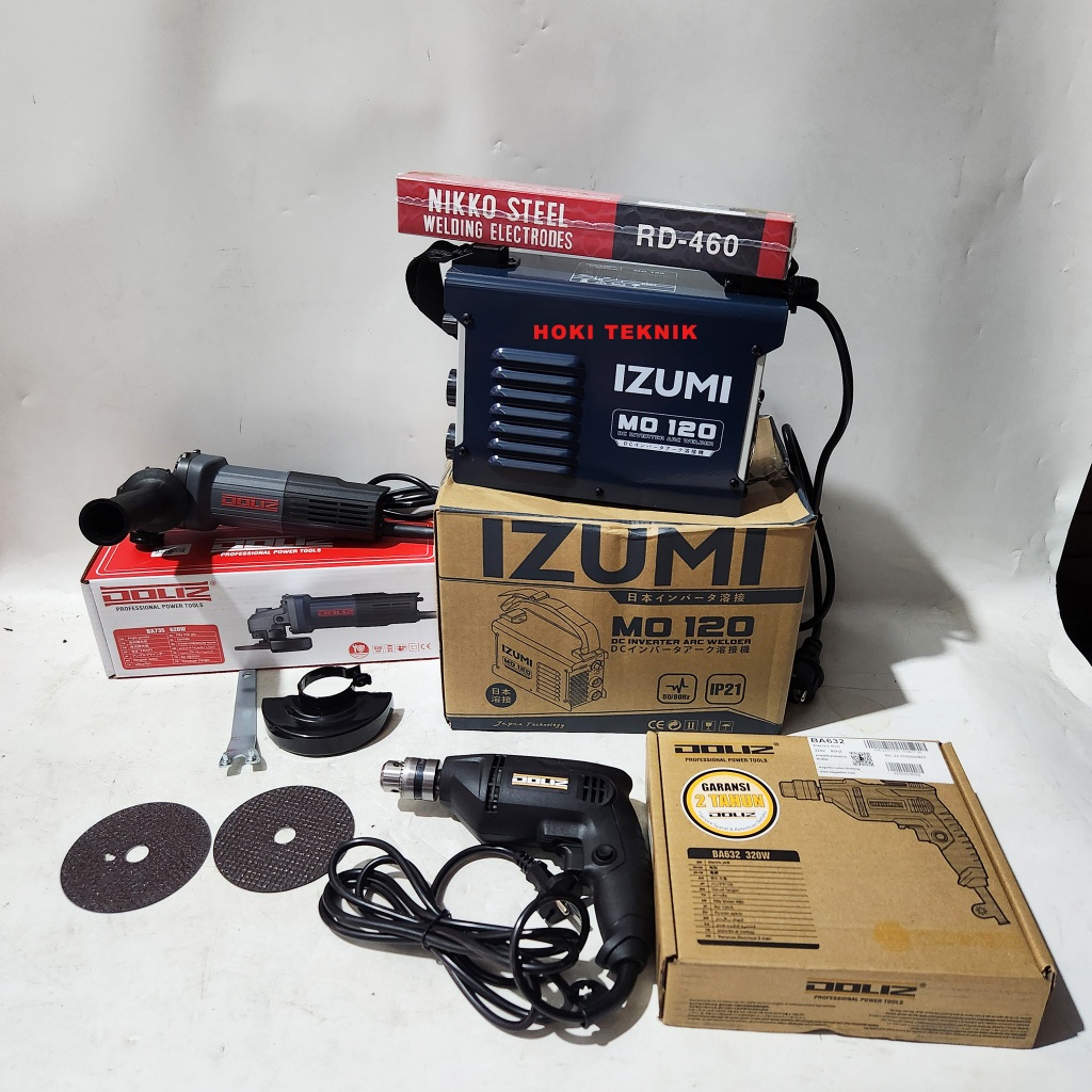 Paket Mesin Las Izumi MO 120 & Gerinda Bor